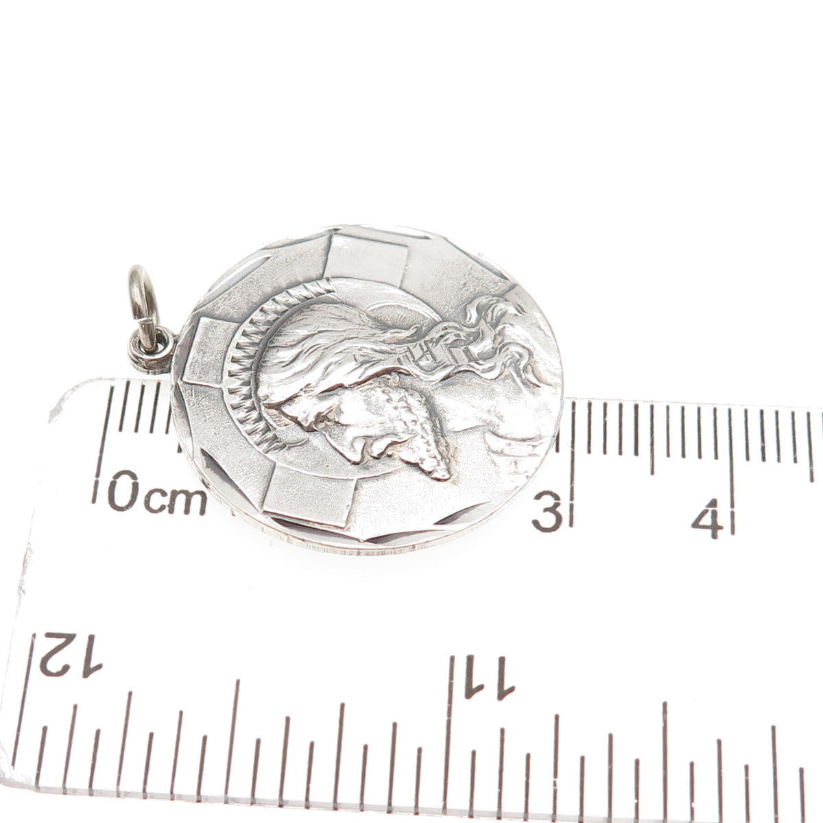 925 Sterling Silver Vintage Jesus Cross Protestant Medal Charm Pendant
