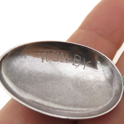 William James Dingley Sterling Antique 1911 Enamel Birmingham Rifle Club Spoon