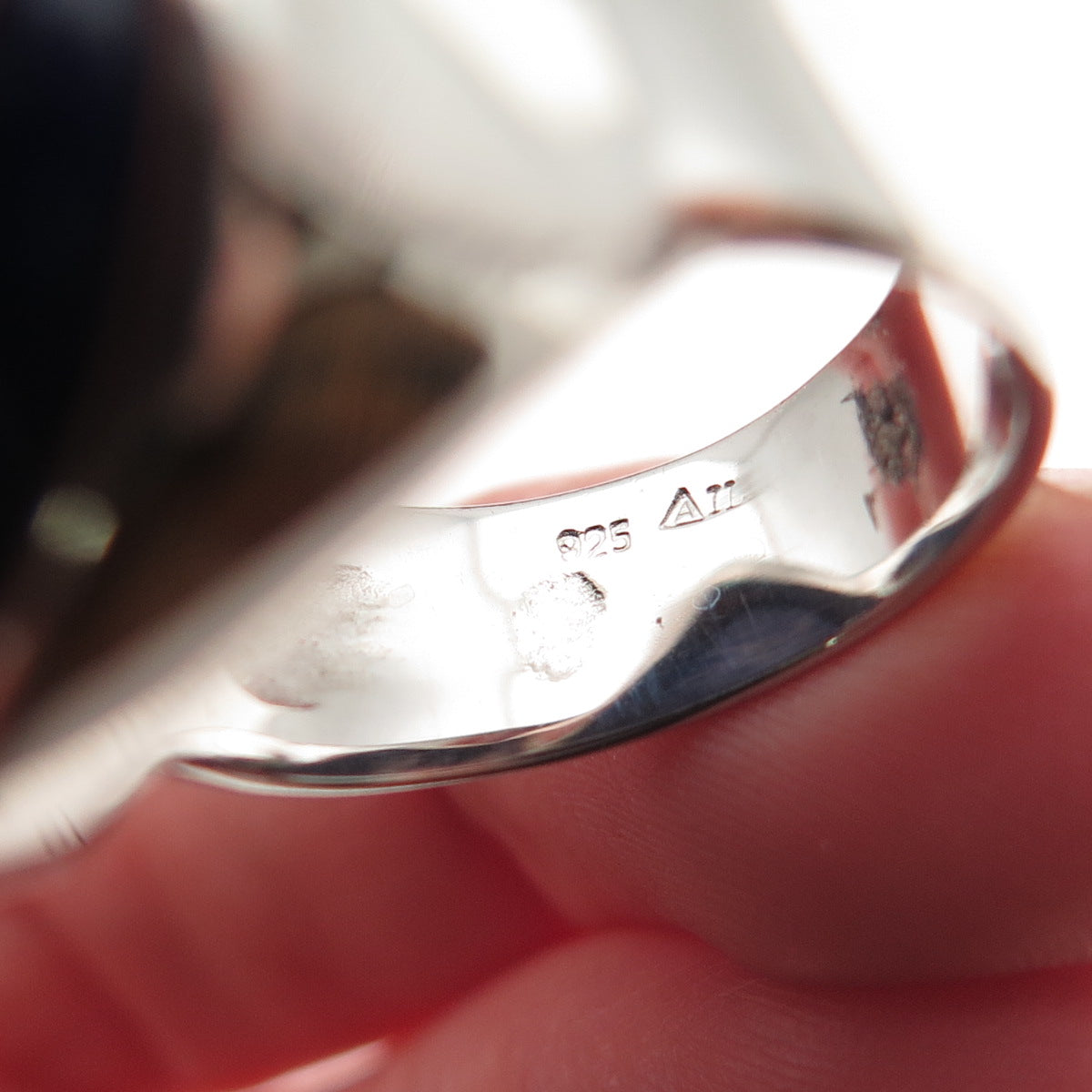 AIL Aluma 925 Sterling Silver Vintage Real Lapis Lazuli Modernist Ring Size 7