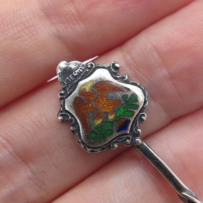 925 Sterling Silver Vintage Mexico Enamel Liberty Salt & Spices Spoon