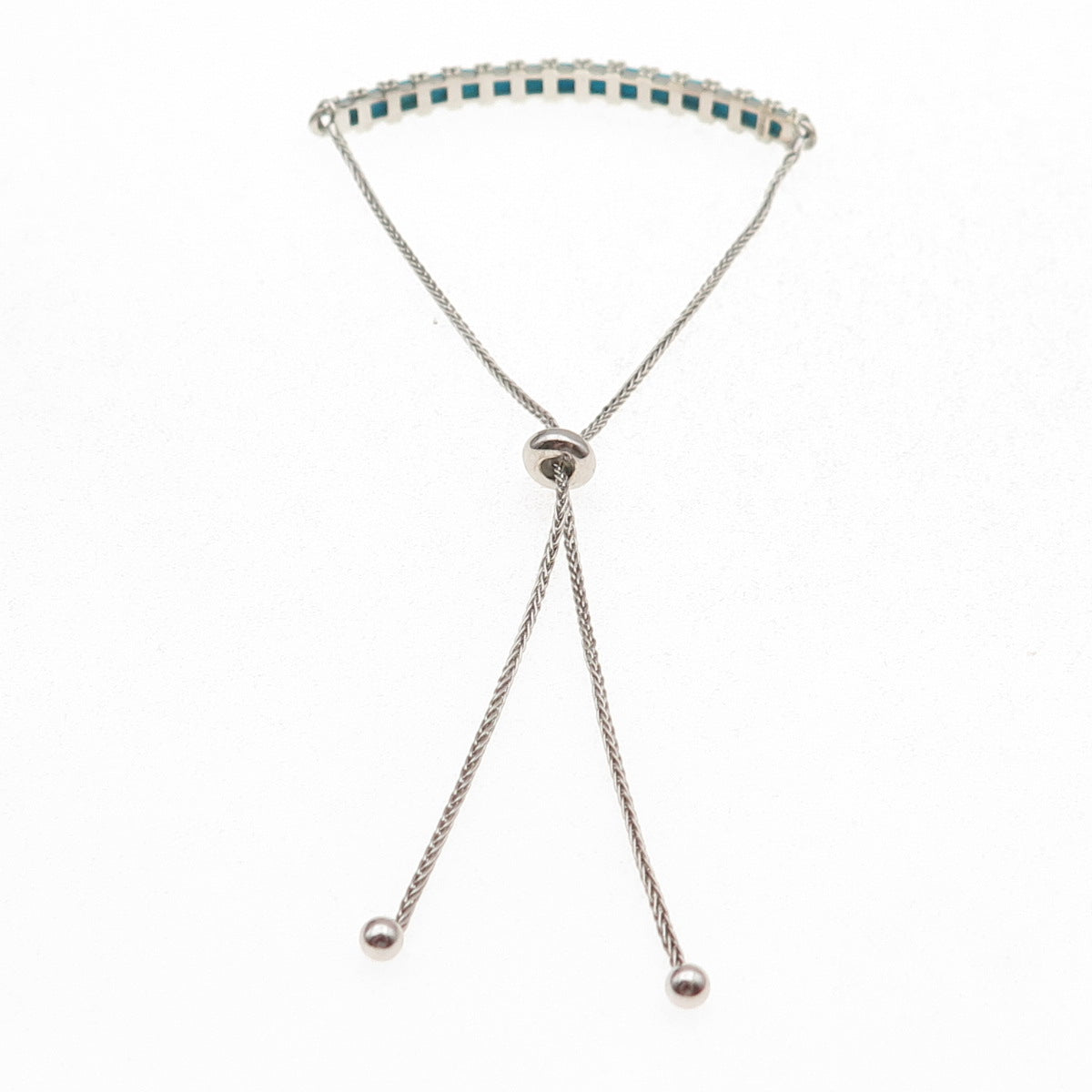 Chuck Clemency 925 Sterling Silver Real Turquoise Adjustable Bracelet 6-9.75"