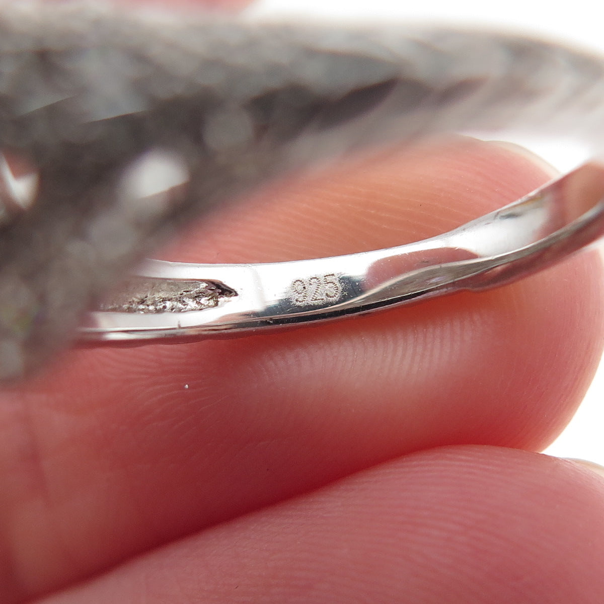 925 Sterling Silver Round-Cut C Z Engagement Ring Size 7