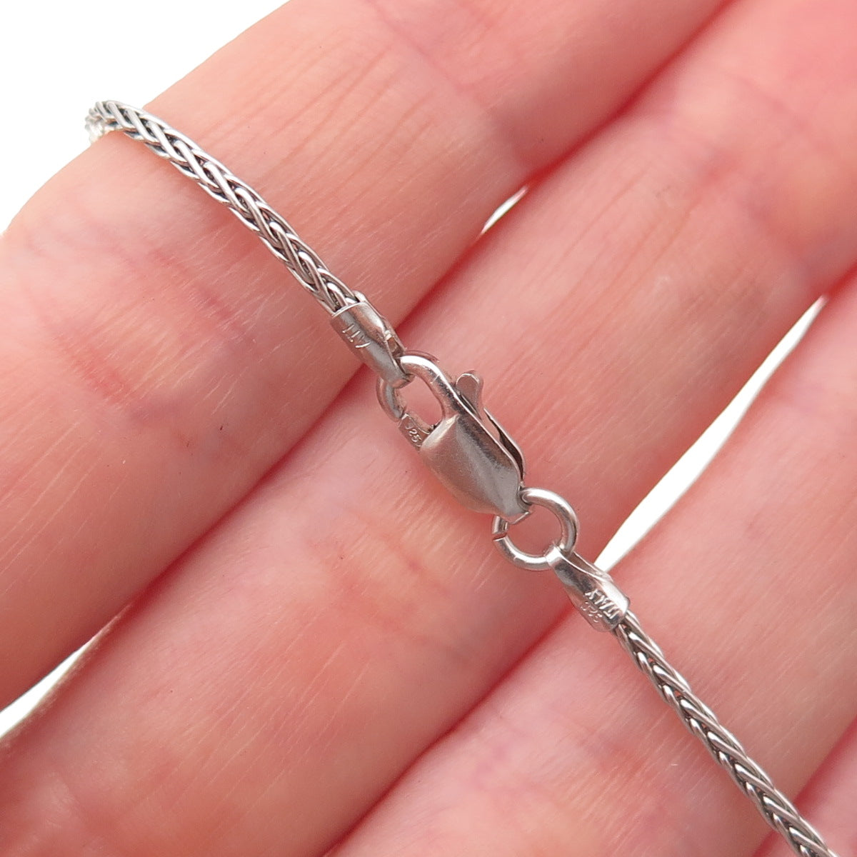 Annika Witt 925 Sterling Silver Italy Love Knot Spiga Chain Necklace 16"