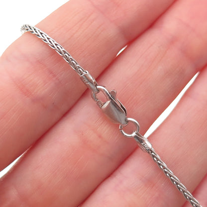 Annika Witt 925 Sterling Silver Italy Love Knot Spiga Chain Necklace 16"