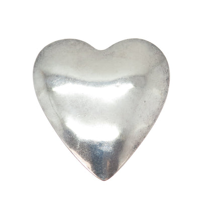SAM LOVATO KEWA Old Pawn Sterling Silver Vintage Heart Oxidized Brooch / Pendant