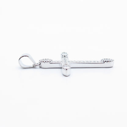 925 Sterling Silver C Z Cross Pendant