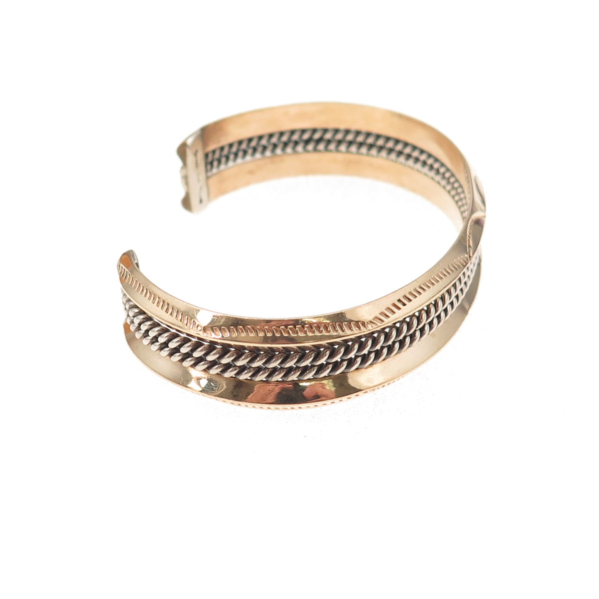 Verna Tahe Navajo Old Pawn Sterling Silver 1/20 12K GF Adjustable Bracelet 6"
