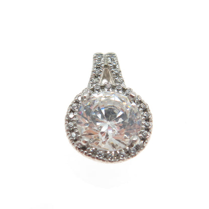 925 Sterling Silver Round-Cut C Z Sparkle Minimalist Pendant