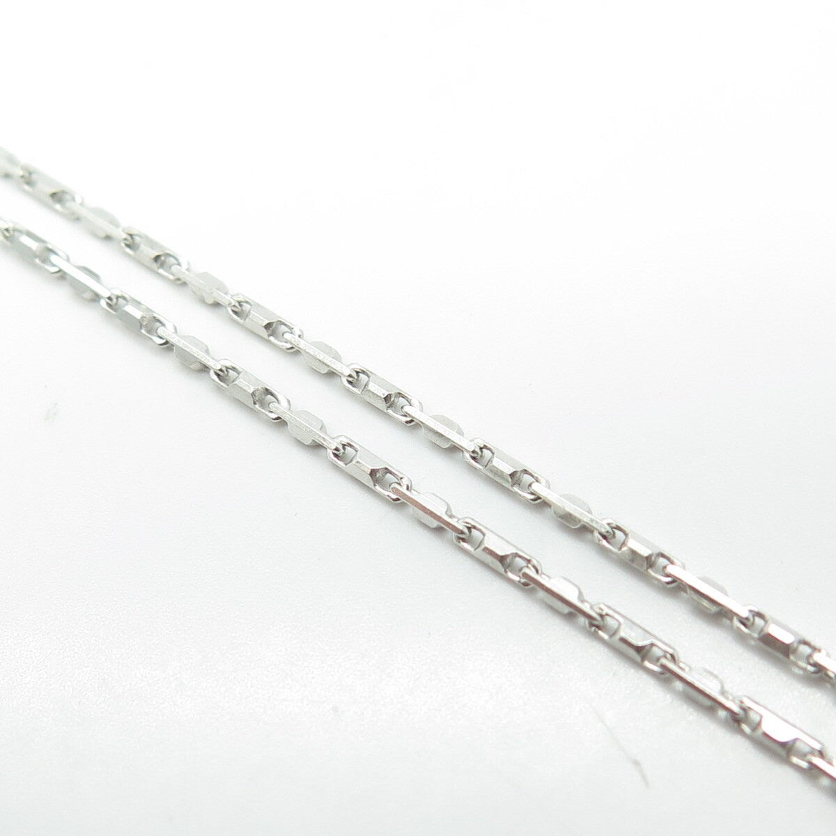 925 Sterling Silver Vintage Italy Diamond & Sapphire Katelin Chain Necklace 18"