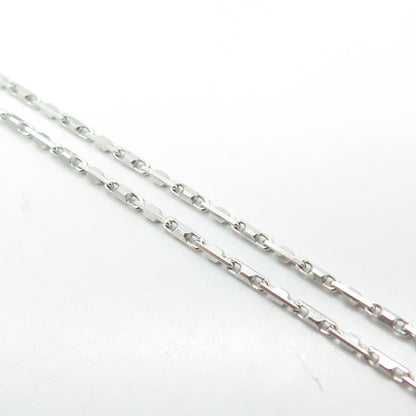 925 Sterling Silver Vintage Italy Diamond & Sapphire Katelin Chain Necklace 18"