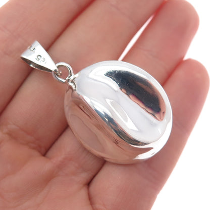 925 Sterling Silver Vintage Mexico Modernist Puffy Charm Pendant