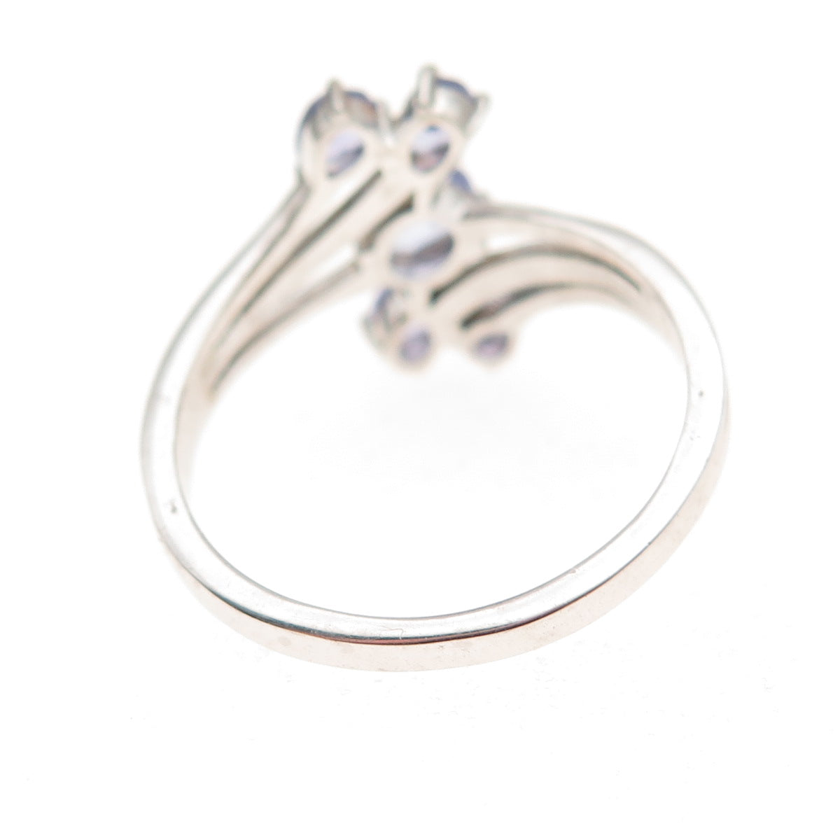 Chuck Clemency 925 Sterling Silver Real Tanzanite Bypass Ring Size 8