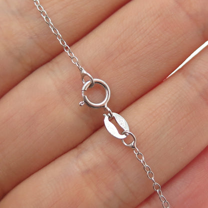 925 Sterling Silver Vintage Italy Real Baroque Pearl Cable Chain Necklace 18"