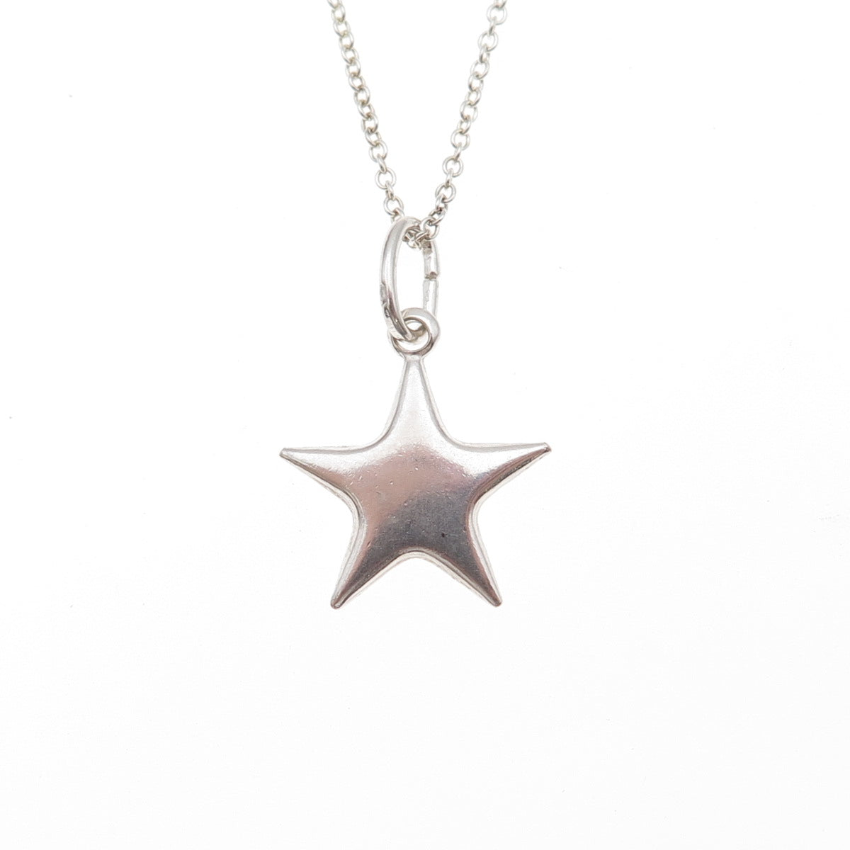 925 Sterling Silver Vintage Italy Star Cable Chain Necklace 18"
