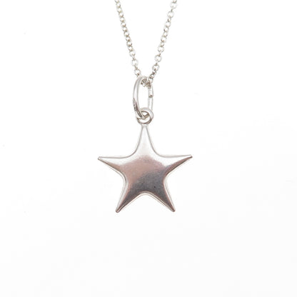 925 Sterling Silver Vintage Italy Star Cable Chain Necklace 18"