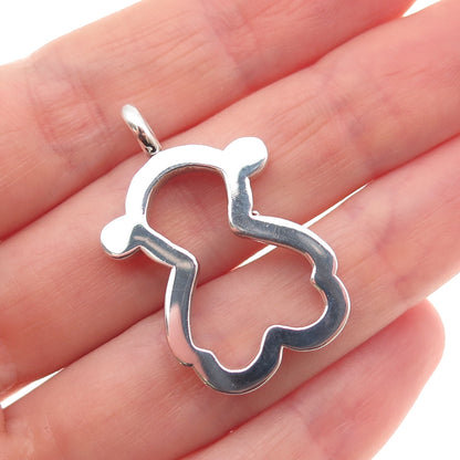 925 Sterling Silver Vintage Teddy Bear Charm Pendant