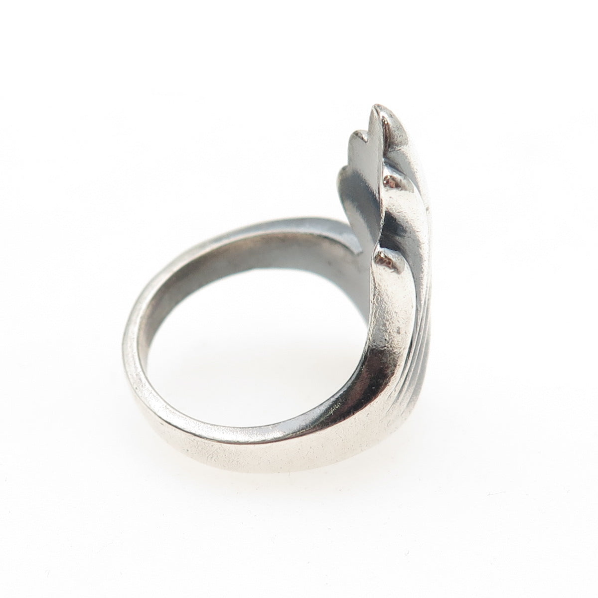 Chapal Zenray 925 Sterling Silver Vintage Modernist Wing Oxidized Ring Size 8.25