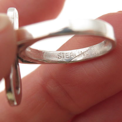 925 Sterling Silver Vintage Egyptian Ankh Ring Size 4.25