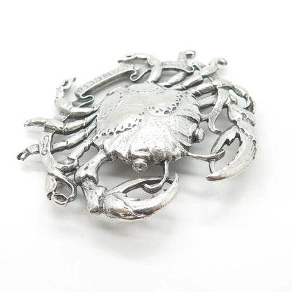 925 Sterling Silver Vintage Cini Cancer Zodiac Sign Pin Brooch