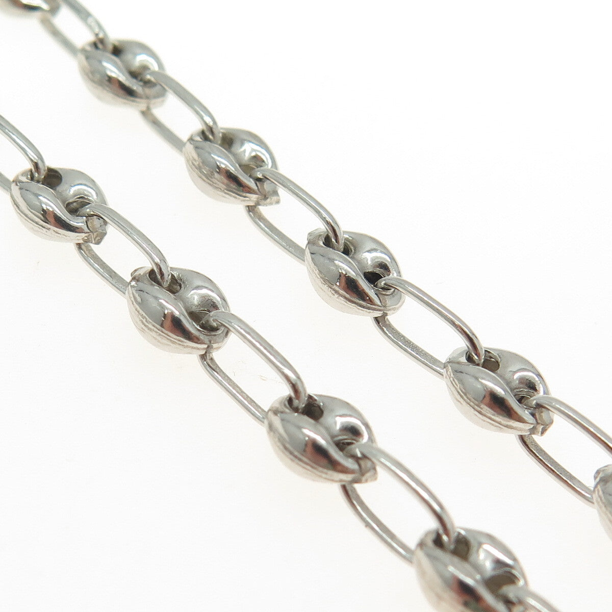 925 Sterling Silver Anchor Mariner Oval Chain Necklace 18"
