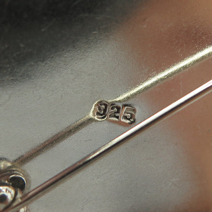 925 Sterling Silver Vintage Ribbed Pin Brooch