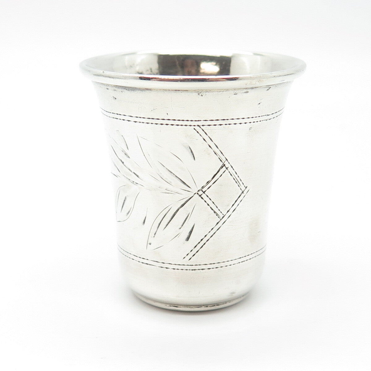 84 Silver Antique Russian Empire Etched Shot Cup