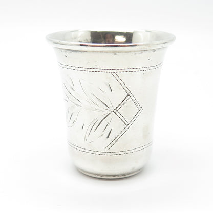 84 Silver Antique Russian Empire Etched Shot Cup