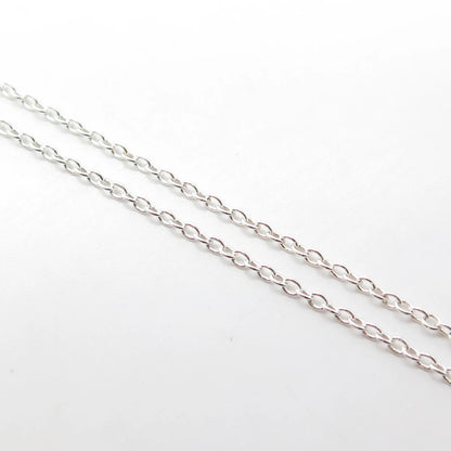 925 Sterling Silver Real Turquoise Gemstone Engraved Rolo Chain Necklace 20"