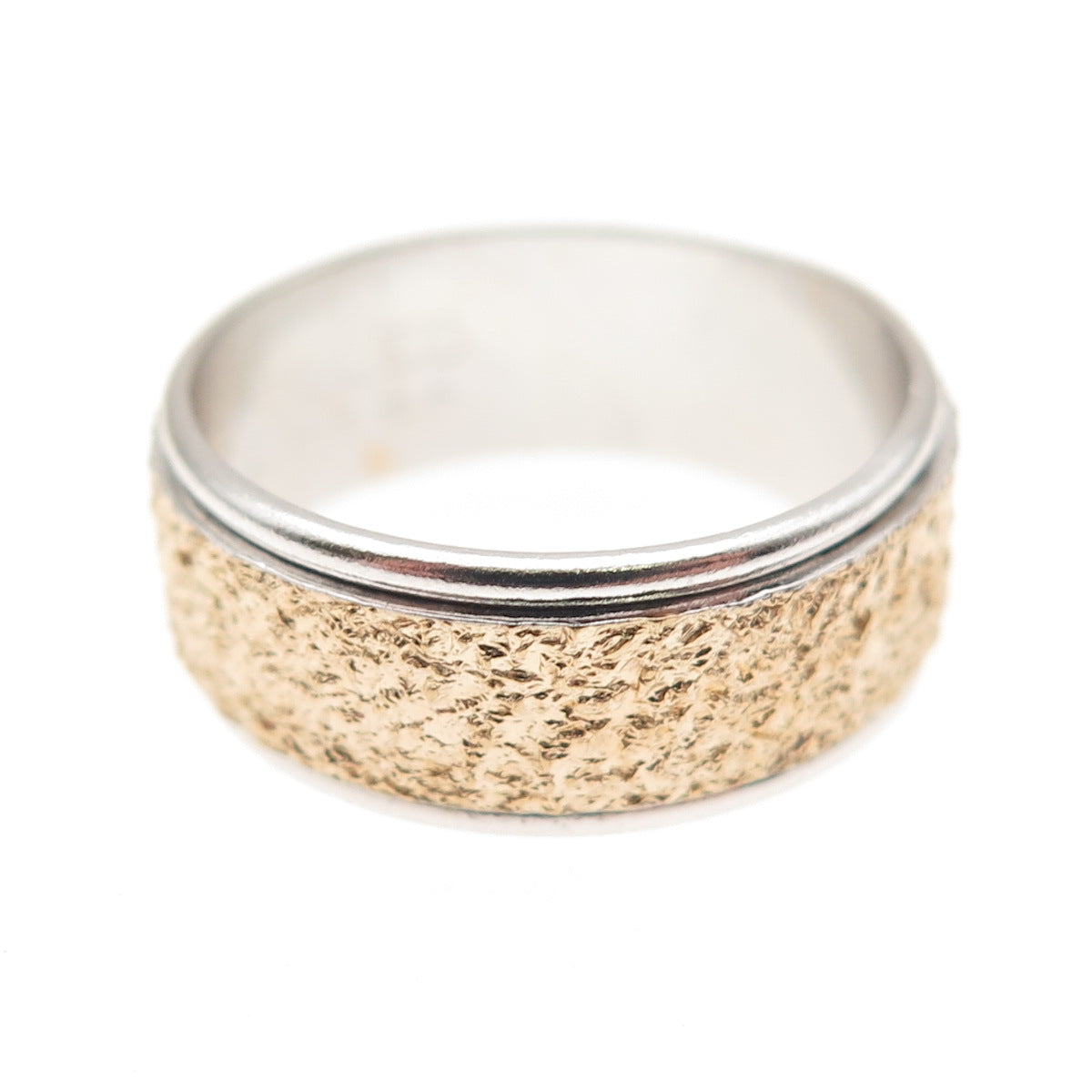 Joseph Esposito Sterling 10K Gold Filled Vintage Rotating Band Ring Size 6.25