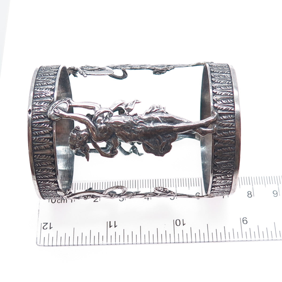 800 Silver Antique Victorian European Muses Oxidized Shot Glass Holder