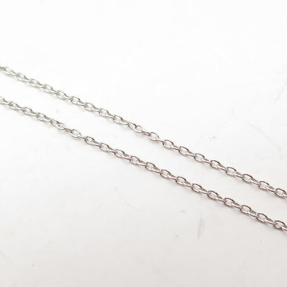 925 Sterling Silver Real Citrine Gemstone Pendant Rolo Chain Necklace 18"