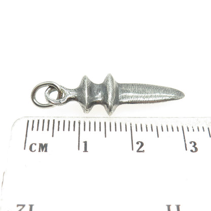 BNC 925 Sterling Silver Vintage Dagger 3D Oxidized Pendant