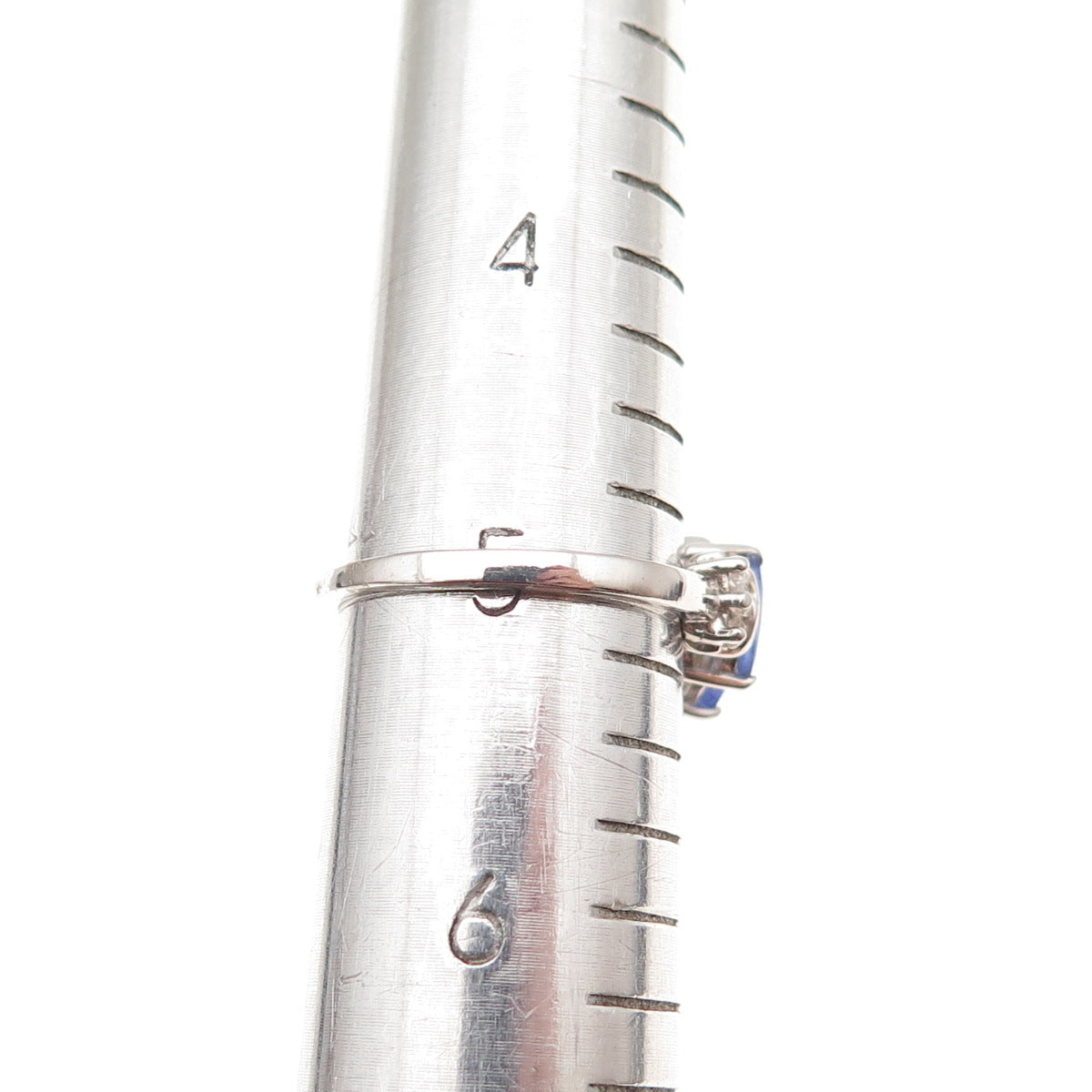 Chuck Clemency 925 Sterling Silver Real Tanzanite & White Topaz Ring Size 5
