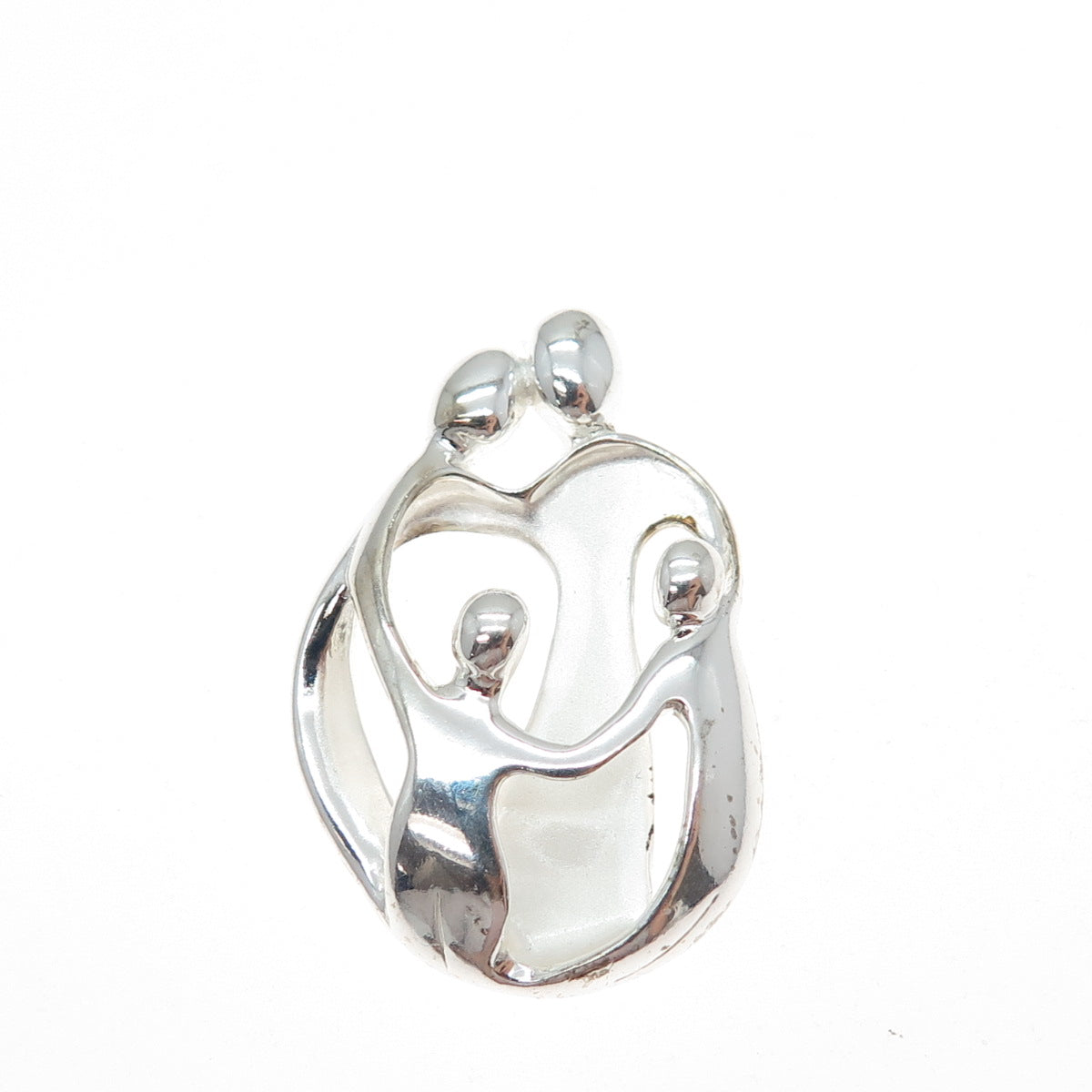 CAROLYN POLLACK 925 Sterling Silver Vintage Family Slide Charm Pendant