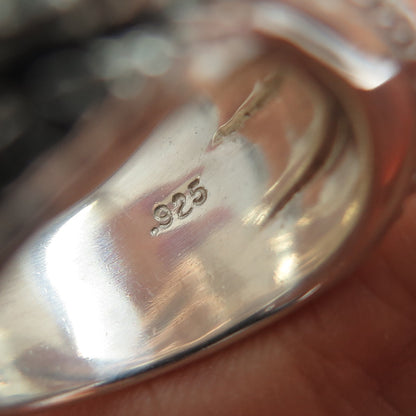 MICHAEL DAWKINS 925 Sterling Silver Real Diamond Crisscross Ring Size 6.75