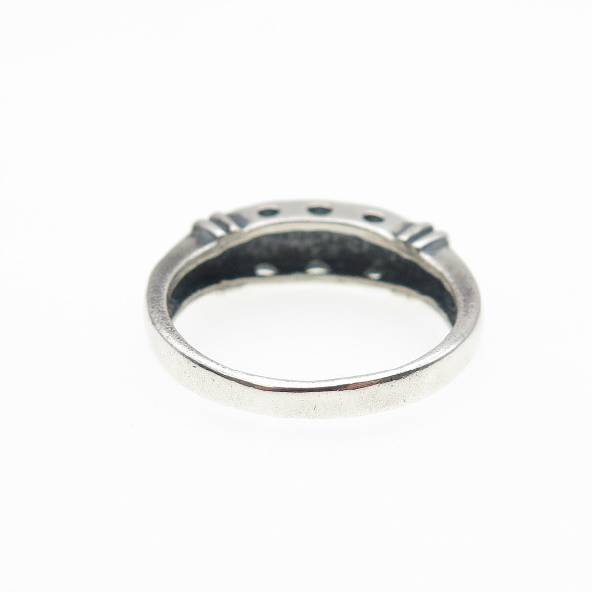 CHARLES WINSTON 925 Sterling Silver Vintage Swirl Oxidized Band Ring Size 8.25