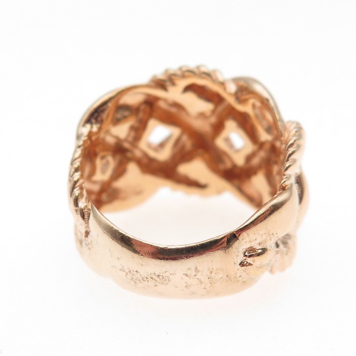 JCM Jacmel Mauritius 925 Sterling Silver Gold Plated Woven Ring Size 6.25