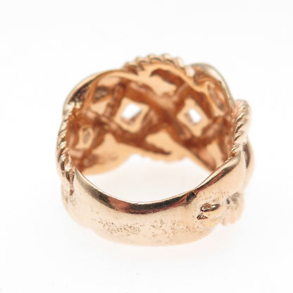 JCM Jacmel Mauritius 925 Sterling Silver Gold Plated Woven Ring Size 6.25