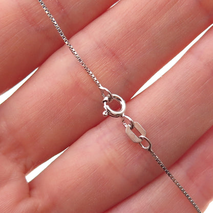 925 Sterling Silver Red Enamel Female Symbol Box Chain Necklace 18"