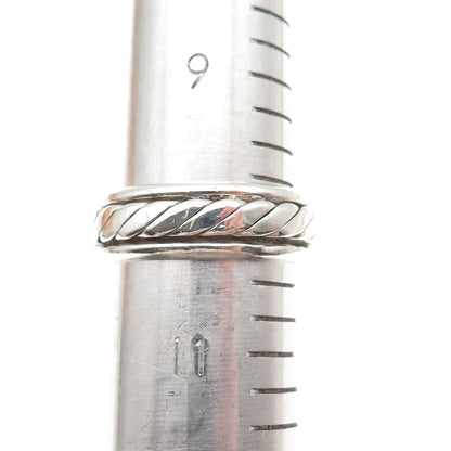 925 Sterling Silver Vintage Mexico Oxidized Braided Band Ring Size 10.25