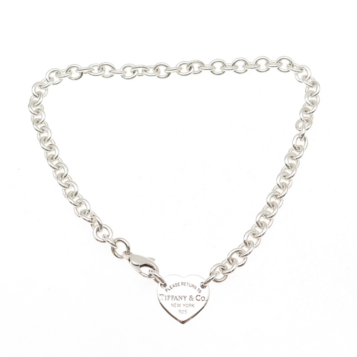 Tiffany & Co. Sterling Silver Vintage Return to Tiffany Heart Chain Necklace 14"