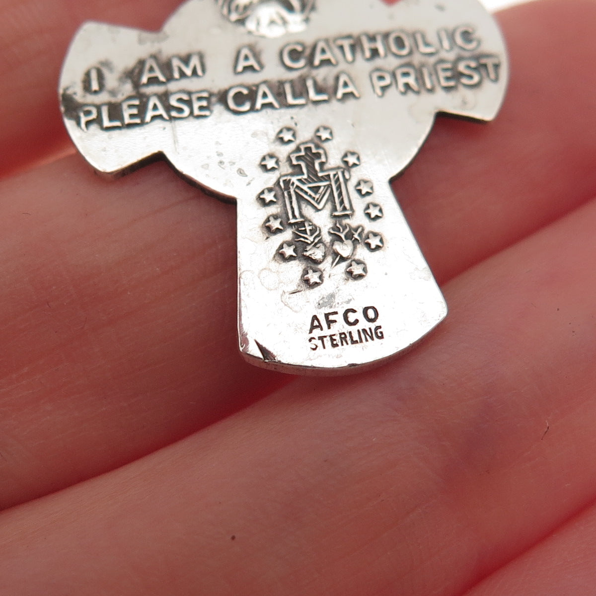 Afco 925 Sterling Silver Antique Art Deco 4-Way Cross Oxidized Charm Pendant