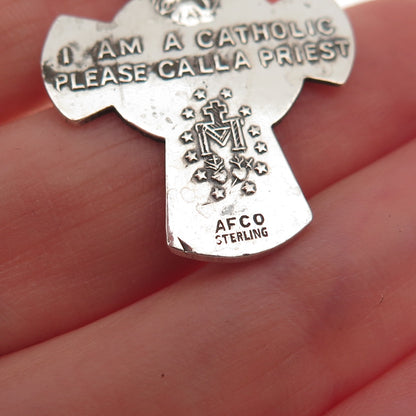 Afco 925 Sterling Silver Antique Art Deco 4-Way Cross Oxidized Charm Pendant