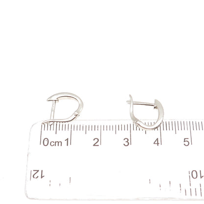 925 Sterling Silver Real Round-Cut Diamond Hoop Earrings