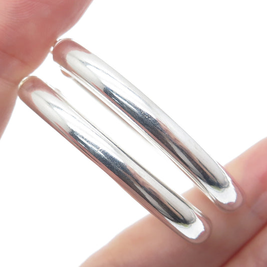 925 Sterling Silver Oval Hoop Earrings