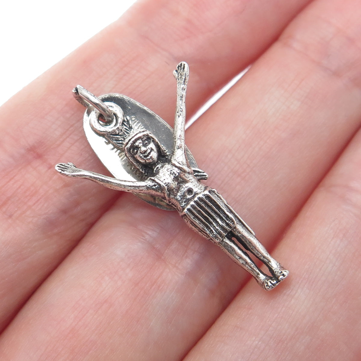 MAISELS INDIAN TRADING Old Pawn 925 Sterling Silver Vintage Indian Chief Pendant
