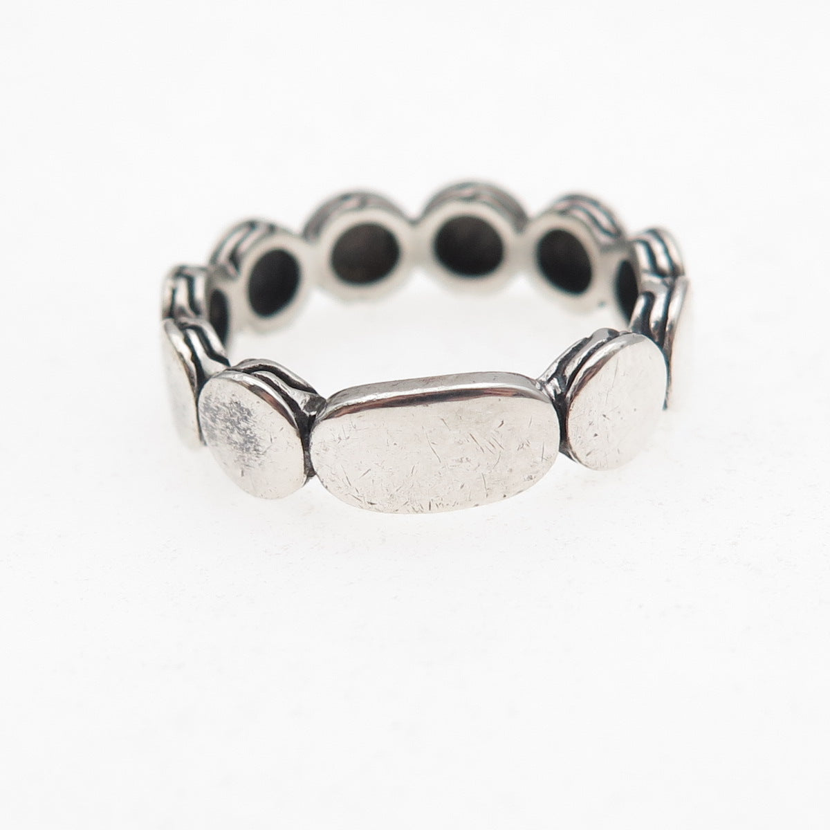 John Hardy 925 Sterling Silver Vintage Dot Oxidized Band Ring Size 7.25
