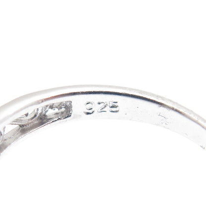 CHAPAL ZENRAY 925 Sterling Silver Round-Cut C Z Engagement Ring Size 7