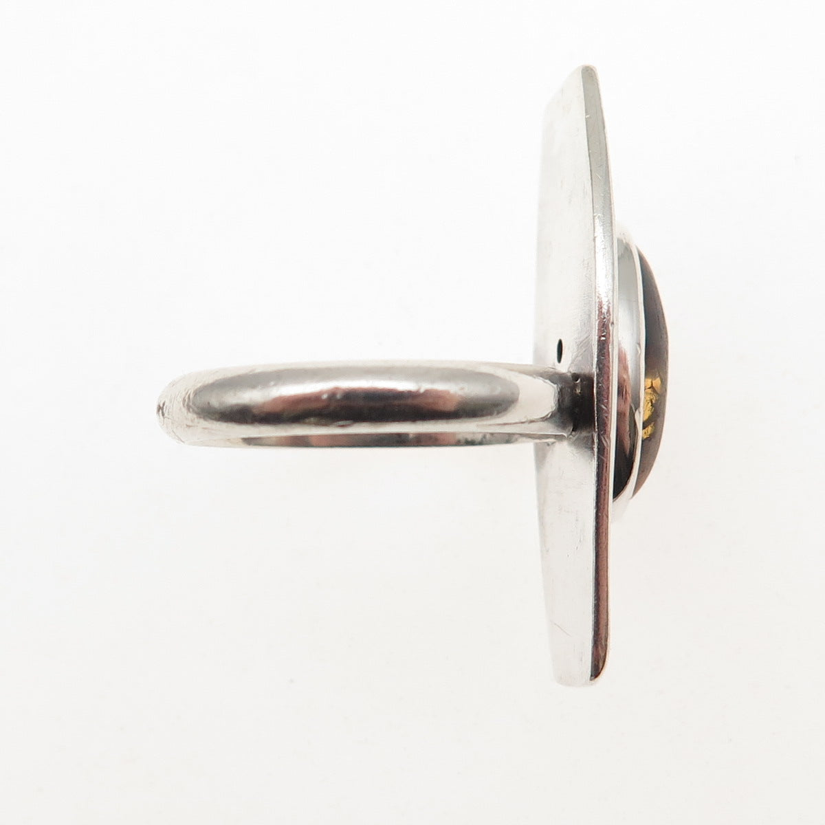 925 Sterling Silver Vintage Real Boulder Opal Modernist Ring Size 8
