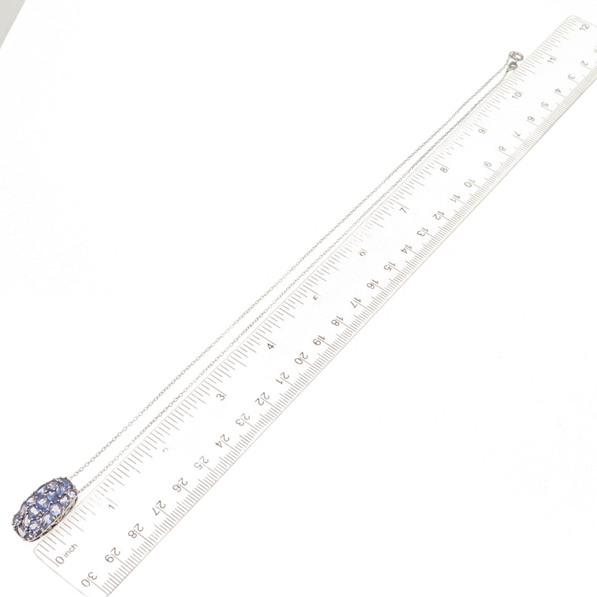 Chuck Clemency 925 Sterling Silver Real Tanzanite Cable Chain Necklace 20"